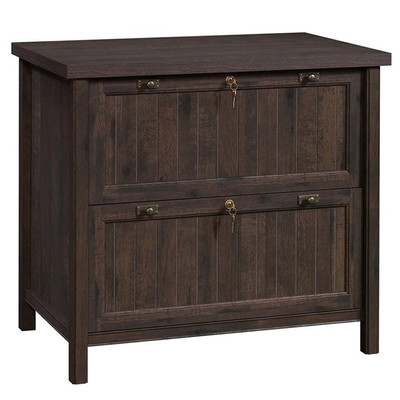 Sauder Costa Engineered Wood 2-Drawer Lateral File Cabinet in Coffee Oak