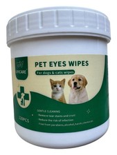 Pet Eye Wipes Gentle  Safe Cleaning for Dogs  Cats - 120 Count - Ex: 4/26
