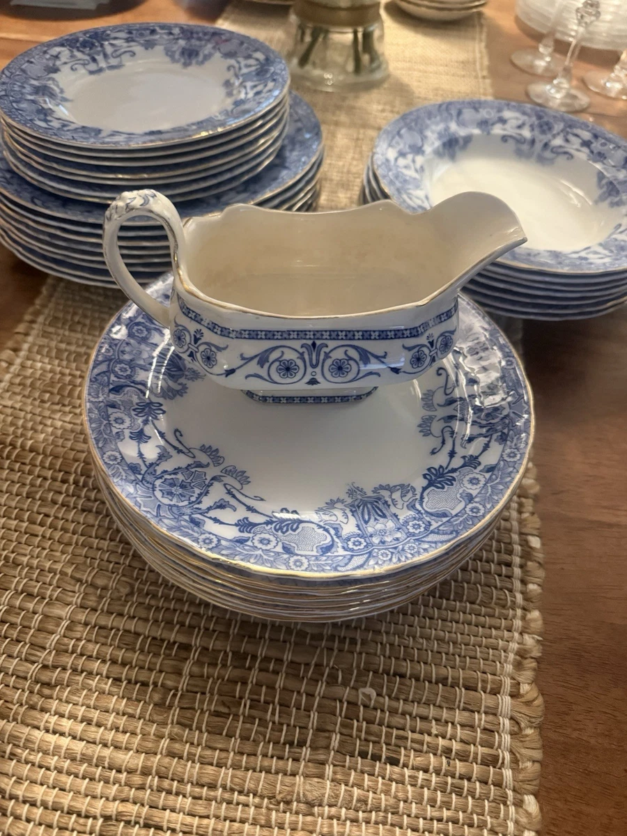 Burgess Leigh Flow Blue In Burleigh (Burgess & Leigh) China for