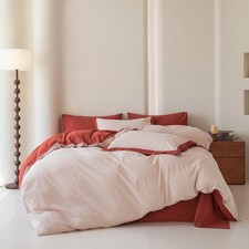 Striped Duvet Cover Queen 100 Washed Cotton Neutral Pinstripe Duvet Cover 3 Pcs