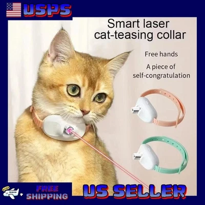 Wearable Cat Automatic Laser Collar Toy With Light - USB Rechargeable Pet Toy