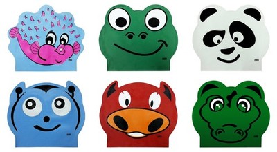 CHEX Latex Figur Kinder Jungen Mädchen Bademütze Kappe Fisch Frosch Tiger 3-7 Jahre