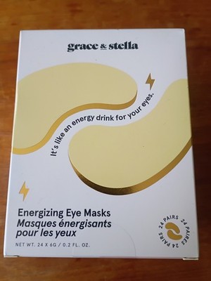 Grace & Stella Energizing Eye Masks- 24 Pairs- Sea Moss Hyaluronic Acid- NEW