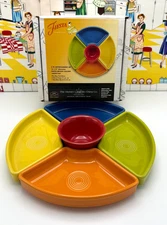 Fiestaware 5 Piece Entertaining Set Fiesta Bright Colors Omni Relish Inserts NIB
