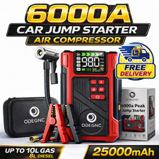 6000a Car Jump Starter With Air Compressor Portable Battery Booster 12v Jump Box 6000a Car Jump Starter With Air Compressor Portable Battery Booster 12v Jump Box