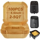 BYKITCHEN Small Air Fryer Disposable Paper Liners for 2 to 5QT Airfryer, Mini