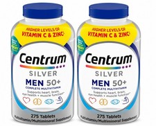 2 Pack Centrum Silver Men 50 , 275 Tablets Multivitamin Multimineral Supplement