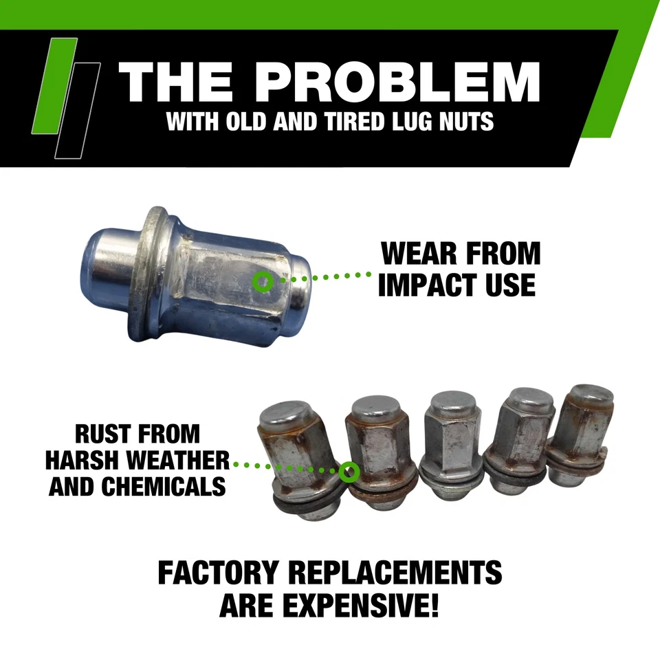 Хромированные зажимные гайки для Toyota Tacoma 2005-2015 годов выпуска с заводскими колесами - Изображение 3 из 4