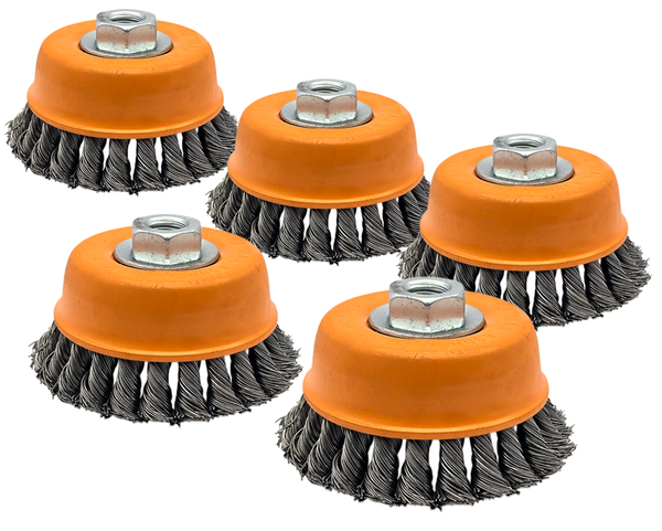 5X TopfbüRste Gezopft 100Mm RundbüRste M14 Hero DrahtbüRste FüR Winkelschleifer-image