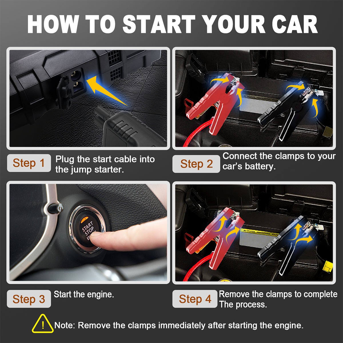 8000A Car Jump Starter with Air Compressor Booster Battery Jumper Box Heavy Duty