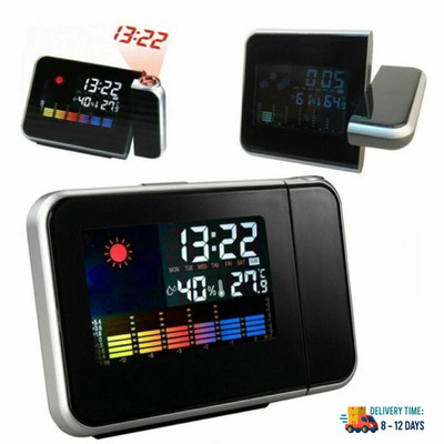 LED Digital Projection Alarm Clock Backlight snooze color Ceiling projector