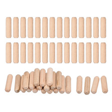 60 Pcs Wooden Dowel Pins 8X30Mm 0.31X1.18 Fluted Beveled Ends Wood Dowel Pegs D
