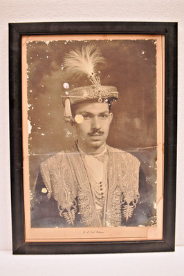 Title: Antique Royal Portrait Photo Framed 18x13 Inch K L Syed Palanpur Old Rare