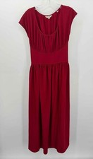 Pre-Owned Max Studio Red Size Small Maxi Short Sleeve Dress
