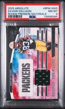 2025 PANINI ABSOLUTE ROOKIE PREMIERE MATERIALS SAVION WILLIAMS RC 310/399 PSA 8