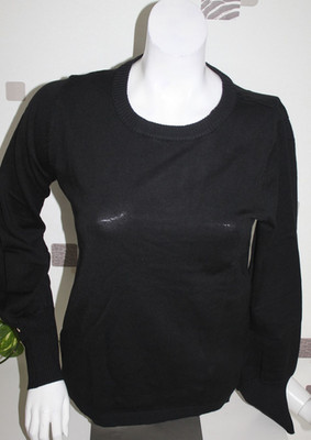 NEU Leichter Strick  Pulli Basic Longsleeve Gr 32/34 schwarz ''Body Flirt''
