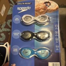 Speedo Adult/15 Unisex Swim Goggles 3-pack White/Black Blue