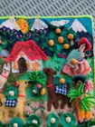 Peruvian Alpaca Crochet Arpillera Wall Hanging Folk Art Applique 9"x9" Vintage  — photo 5
