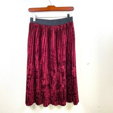 Womens Skirt Sz S Velvet Red Dark Fairy Whimsigoth Witchy Vamp Gothic Goth Midi