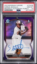 2023 BOWMAN CHROME PROSPECT AUTO PURPLE SAMUEL BASALLO 59/250 PSA 10 AUTO