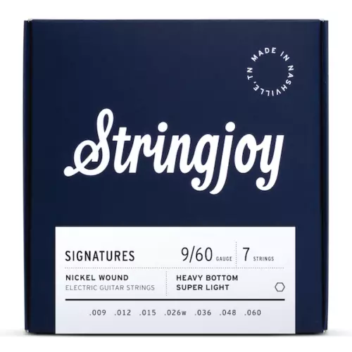 Stringjoy Signatures Nickel Wound Electric Guitar Strings; 7-String gauges 9-60