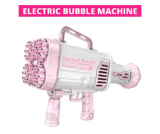 Electric Bubble Gun Machine Soap Bubbles Kids Christmas gift Summer outdoor PINK