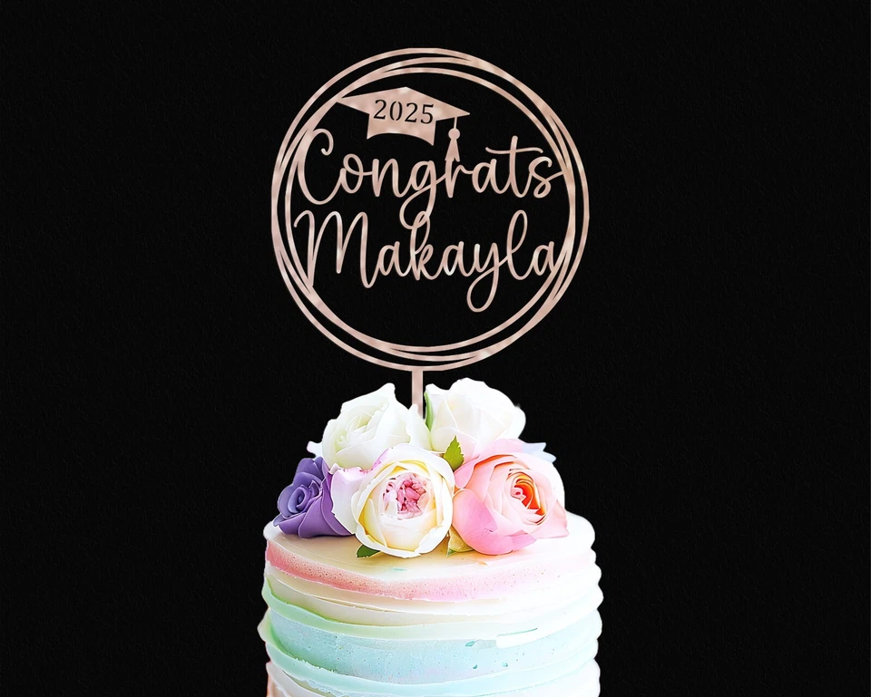 Gorra de graduación de secundaria adorno de pastel, decoraciones de graduación universitaria para pastel Foto 4 de 4