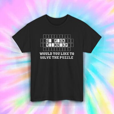 Solve the Puzzle Funny T-Shirt S-5XL Crossword Humor Graphic Tee Gift Idea
