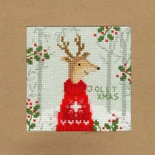 Christmas Card - Xmas Deer XMAS12 Bothy Threads Counted Cross Stitch Kit