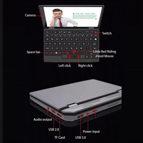 Mini Laptop 7 Inch Touch Screen 12GB RAM Dual Band WiFi Front Camera USB3.0 ECM - Foto 1 di 39