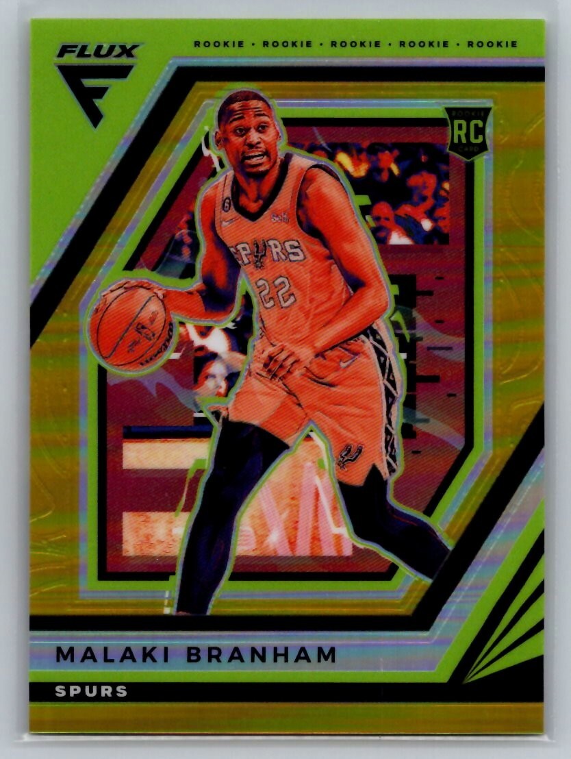 2022 Flux #219 MALAKI BRANHAM Gold Prizm Rookie #1/10 RC Spurs
