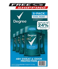 Degree Men Dry Protection Antiperspirant, Cool Rush, 2.7 oz., 5 pk.
