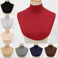 Women Mock Neck Detachable Dickey Turtleneck Fake Collar Blouse Half-Top Collar