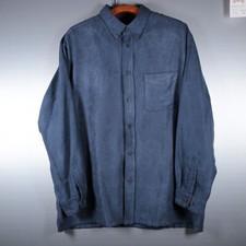 VTG Consensus Polyester Suede Shirt Mens Larg...