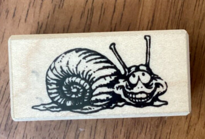 VIP Snail Bug Insect Funny Cartoon Smile Face Visual Image Printery Rubber Stamp