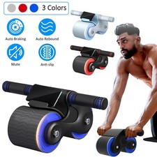 Automatic Rebound Abdominal Roller Wheel W/ Elbow Support Trainer Home Exercise