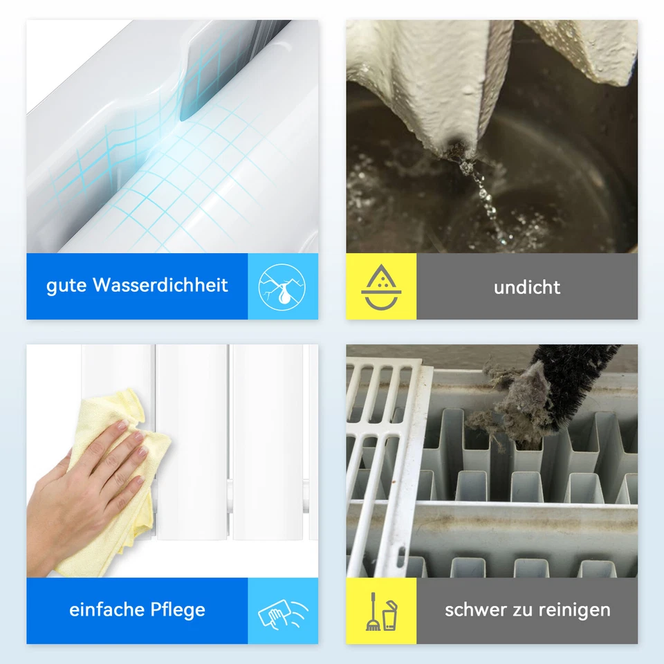 Design Flachheizkörper Heizkörper Wandheizung Vertikal/Horizontal Weiß/Anthrazit - Bild 3 von 4