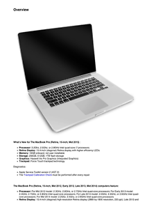 Apple Macbook Pro 15 Inch Mid 15 Technician Guide Service Manual Ebay