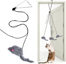 Interactive Cat Feather Toys,Retractable Teaser Toy Hanging Interactive Toys for