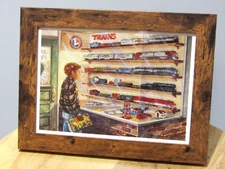 Angela Trotta Thomas Print Framed Lionel Train Christmas Card " High Hopes "