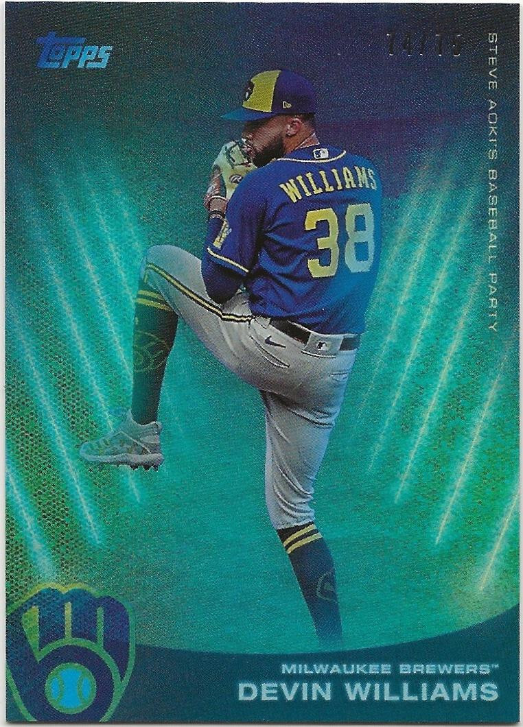 2022 Topps x Steve Aoki Party DEVIN WILLIAMS Blue Glitter Blast