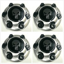 4x Punisher Chevy1500 Truck Van 6 Lug Wheel Center Hub Caps Gmc Silverado Tahoe