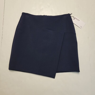 $215 New BAILEY 44 Twilight Nave Blue Forum Skirt Women's 8 LARGE Made In USA 