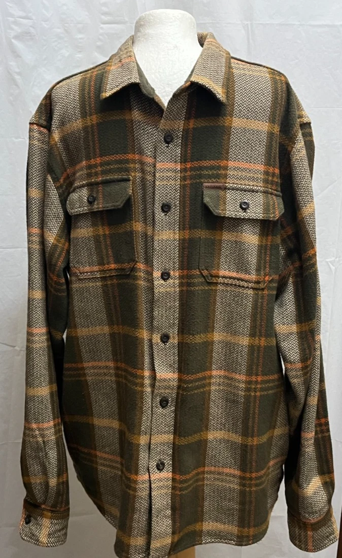 ORVIS : Plaid Flannel Check Long Sleeve Fishing Shirt Jacket In Vgc - Size XL
