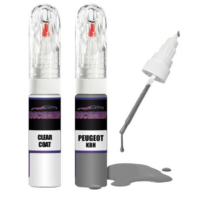 Lackstift für PEUGEOT GRIS MANBA KBH + Klarlack Pinsel Kratzer Fix Kit