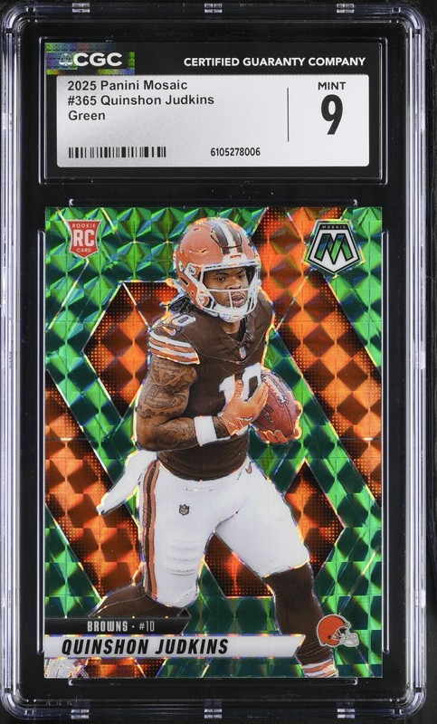 2025 Panini Mosaic QUINSHON JUDKINS Green Mosaic RC Rookie CGC Mint 9 