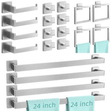 20 Piece Bathroom Hardware Set Brushed Nickel Towel Bar Rack Ring Holder