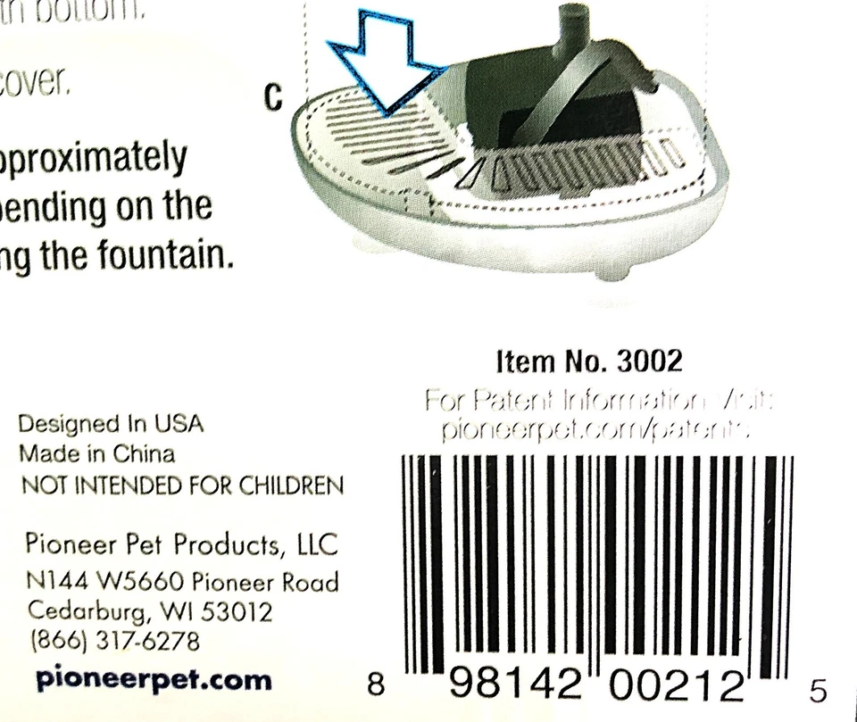 Paquete de dos reemplazos de filtro de fuente de riego potable Pioneer Pet Foto 4 de 4