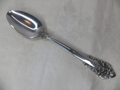 WALLACE GRAND BAROQUE STERLING SILVER SERVING SPOON 8 3/4" NO MONOGRAM