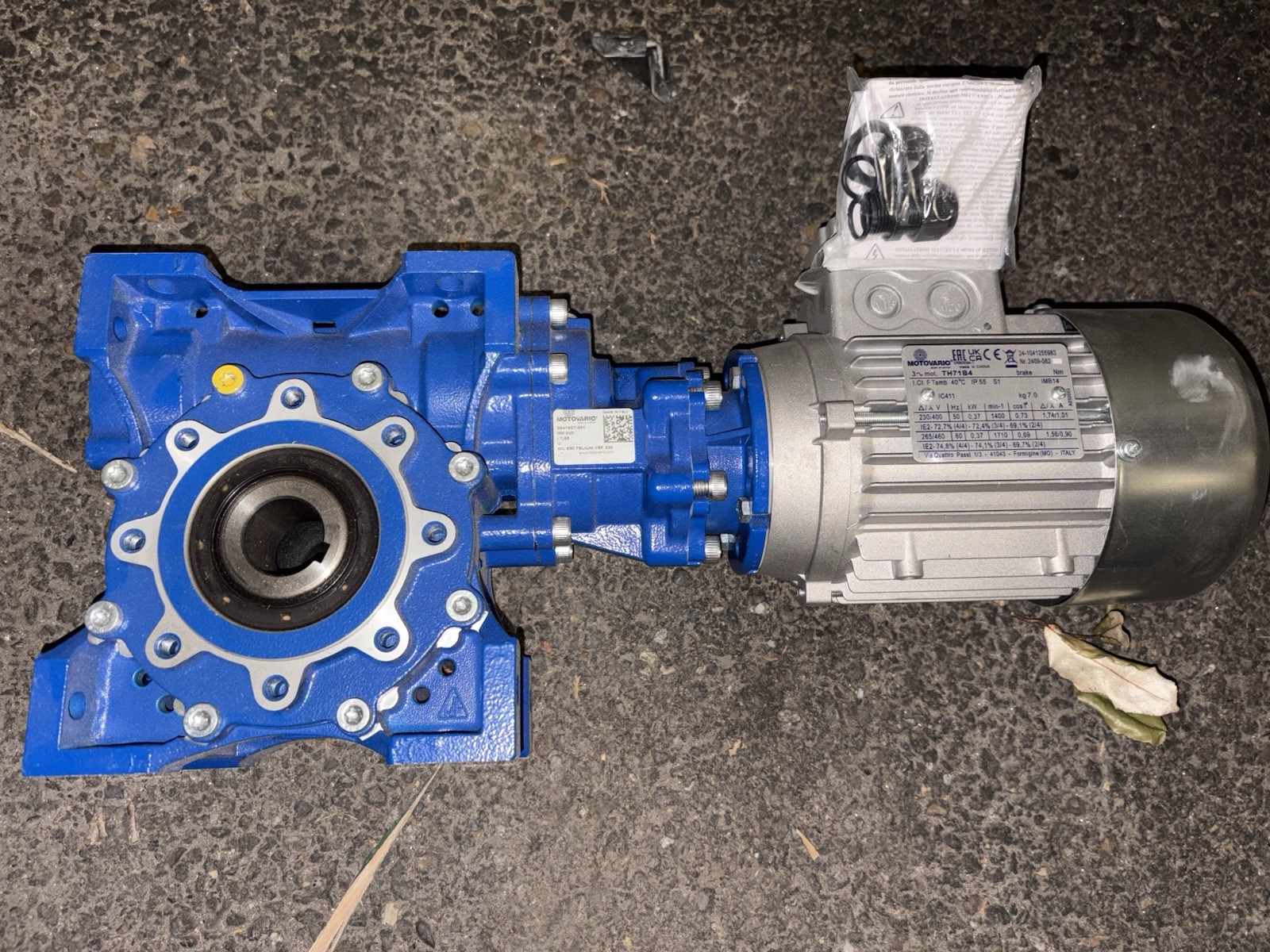 Moto-réducteur Motovario à haut rendement avec carter aluminium lubrifié à vie